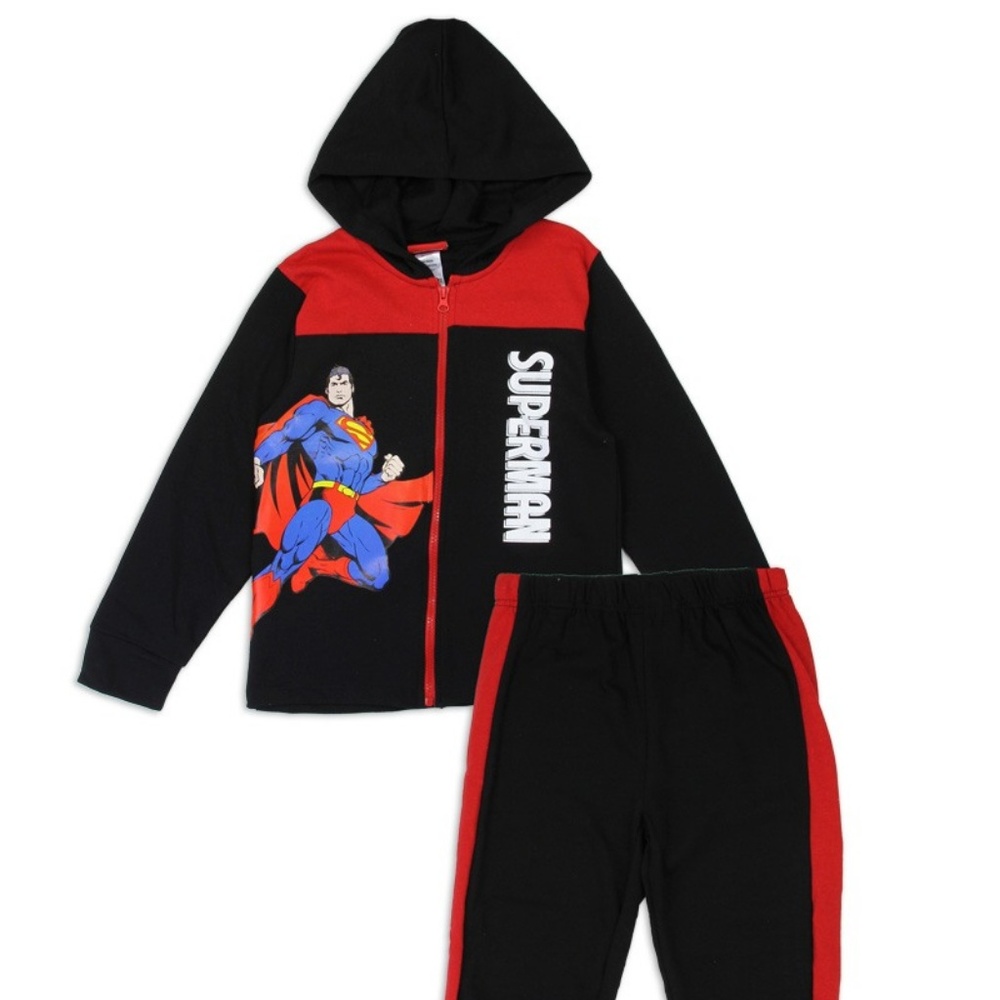 Boys superman  2-piece zip-up fleece set